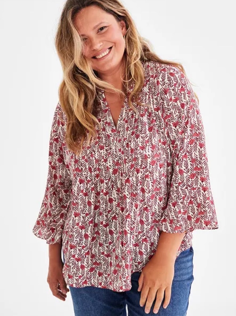 Style & Co Plus Size 3/4-Sleeve Pintuck Top, Created for Macy's - Size 2x (EUC)